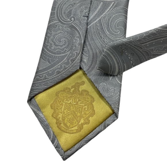 DONALD J. TRUMP XL Gray Paisley Silk DESIGNER Tie HANDMADE - Picture 4 of 4